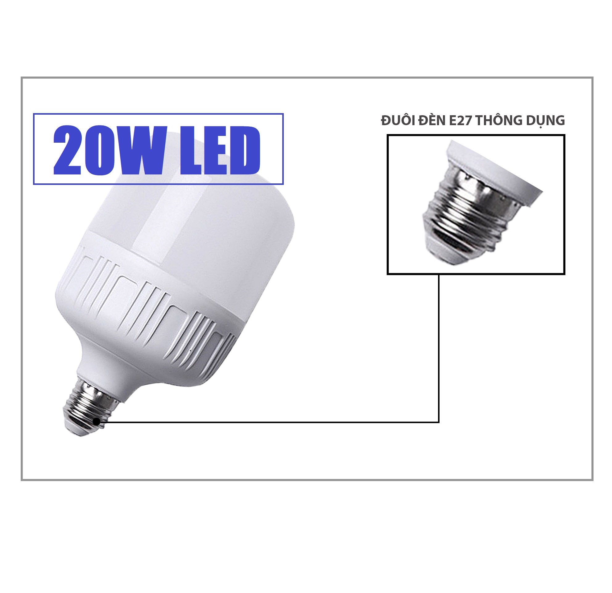 Bộ 2 Đuôi đèn E27 kín nước Trắng Đen