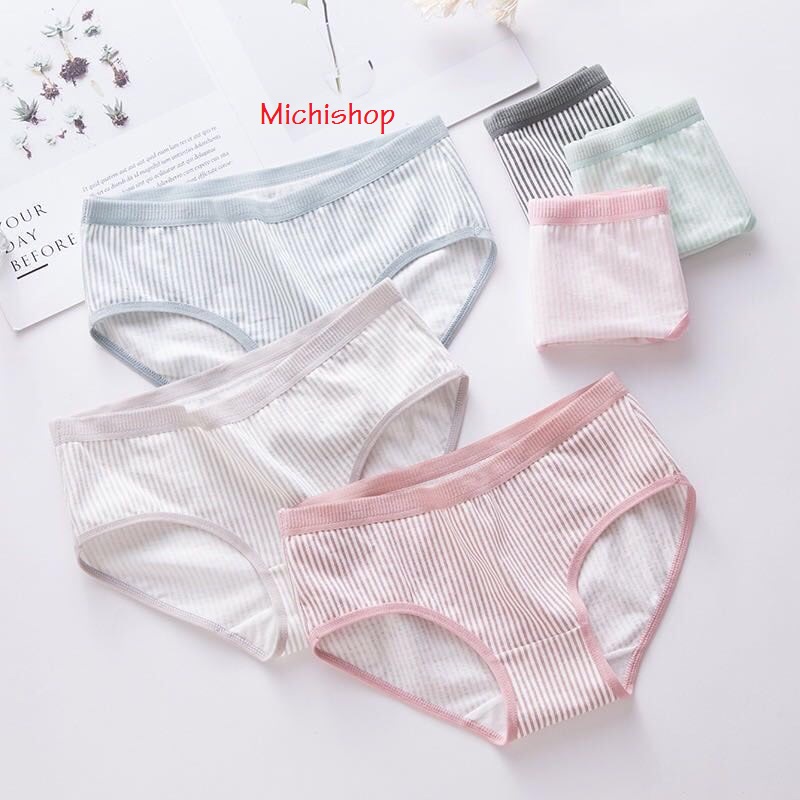 Bộ 5 Quần Lót Cotton Kẻ Mềm Mại (40-58kg) C11