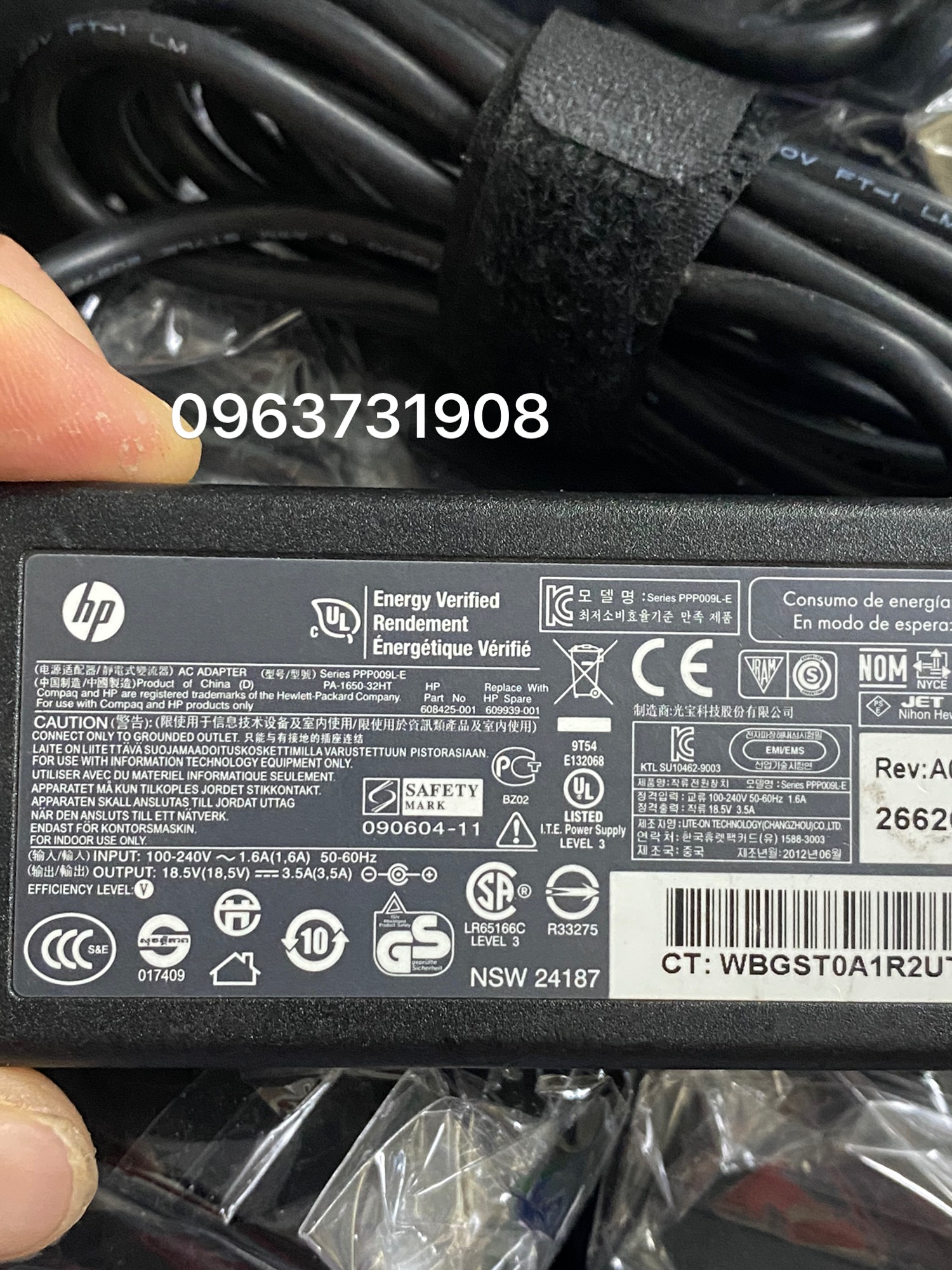 Sạc laptop Hp 18.5V-3.5A chân kim to bản gốc chính hãng