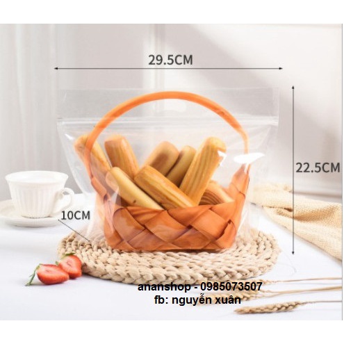 Set 50 Túi zip giỏ quà / túi giỏ mây