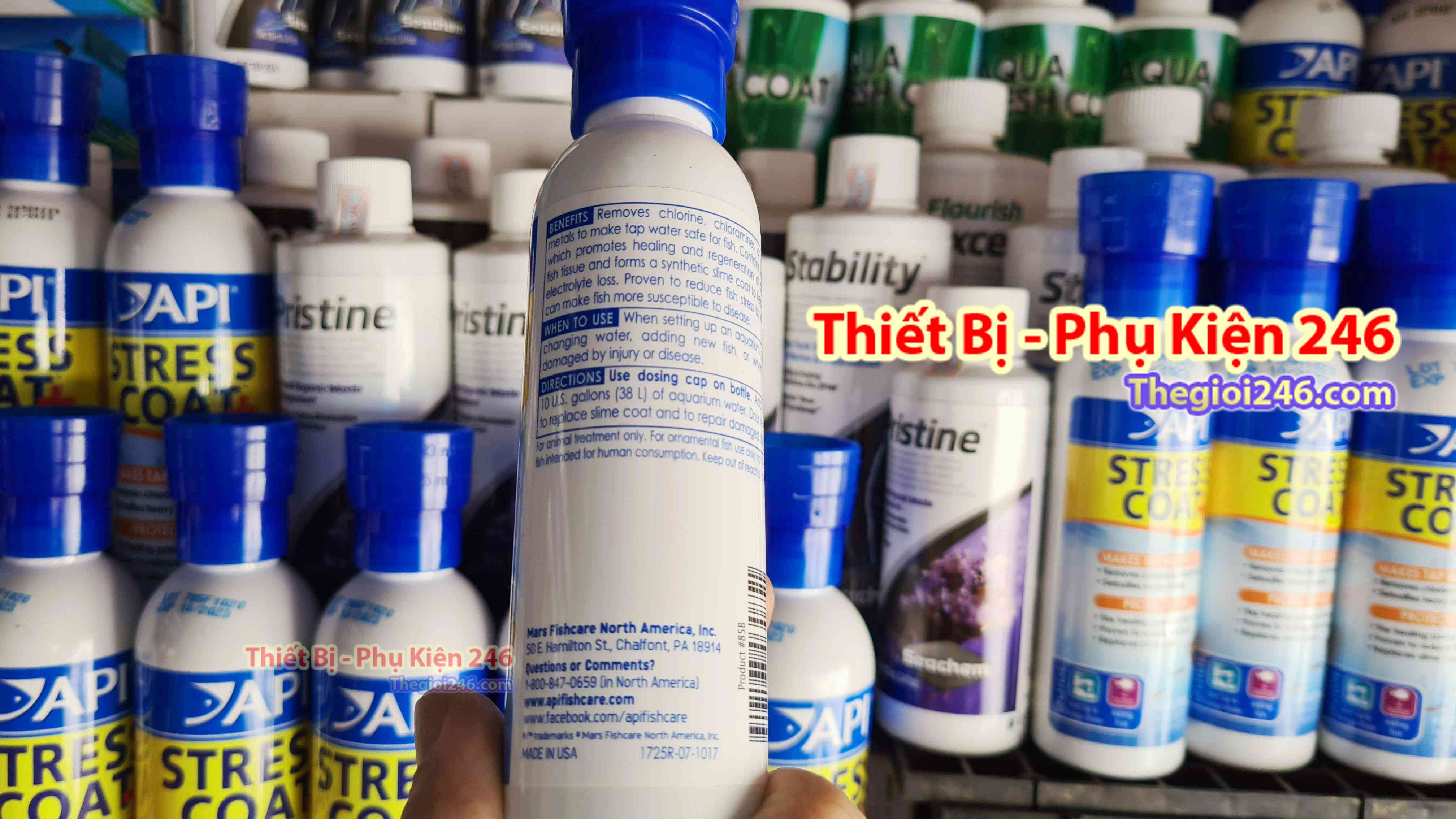 api stress coat 118ml -(giúp khử Chlorine,Chloramine và kim loại nặng) dưỡng thương cá