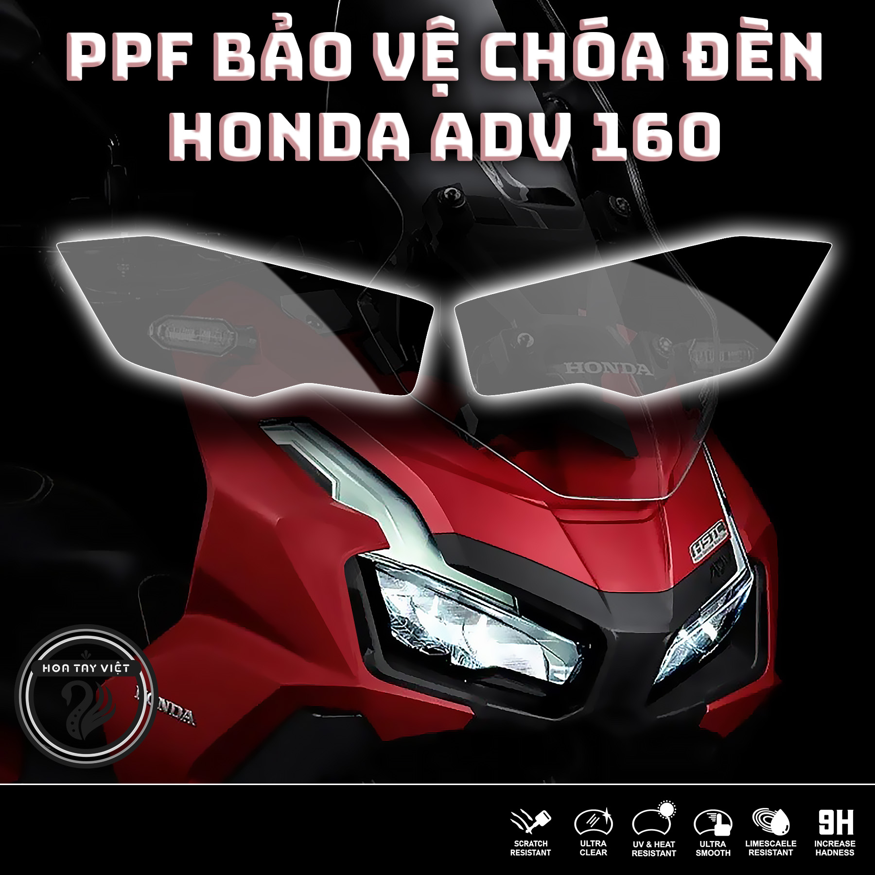 Miếng dán ppf chóa đèn adv 160 chống trầy xước chóa đèn xe honda adv 160