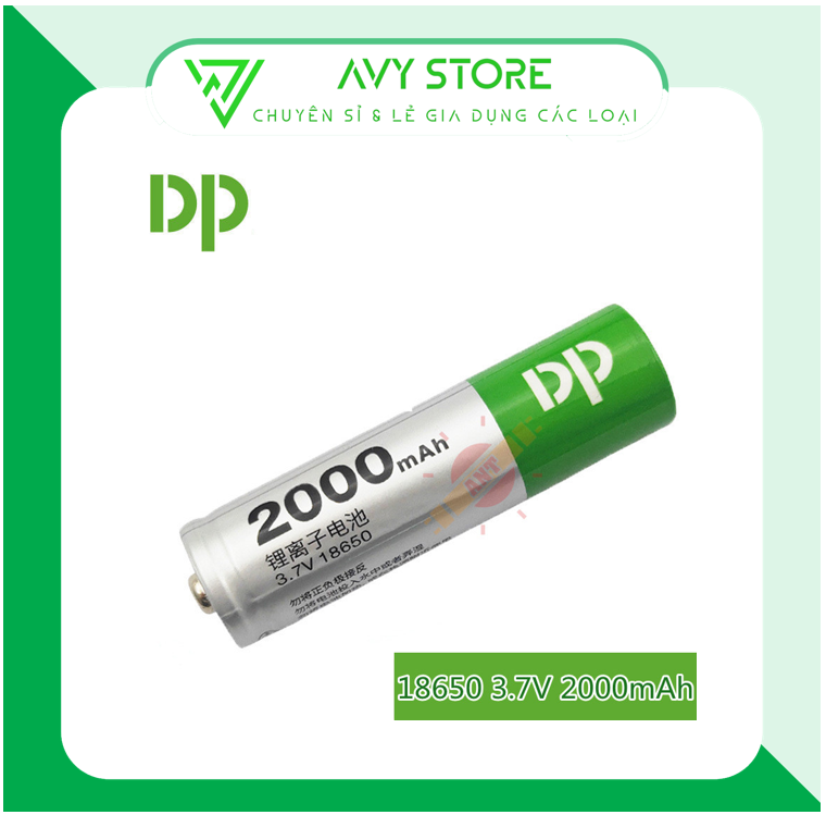PIN SẠC DP-LI01 2000 MAH ( 18650 3.7V ) HÀNG CHUẨN CAO CẤP ( SD 5H LIÊN TỤC )