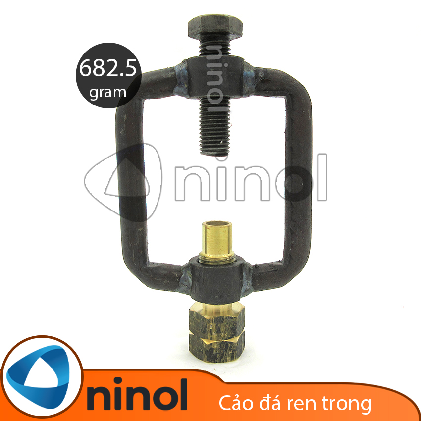Cảo đá ren trong có còng sắt gắn đồng hồ áp suất vào bình gas hàn gió đá