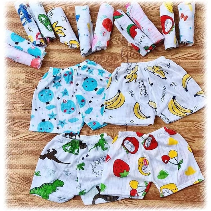Quần đùi cotton giấy cho bé (set 10c)
