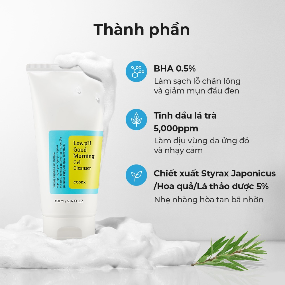 Sữa Rửa Mặt Dạng Gel Cosrx Low pH Good Morning Gel Cleanser 150ml | An Beauty Shop