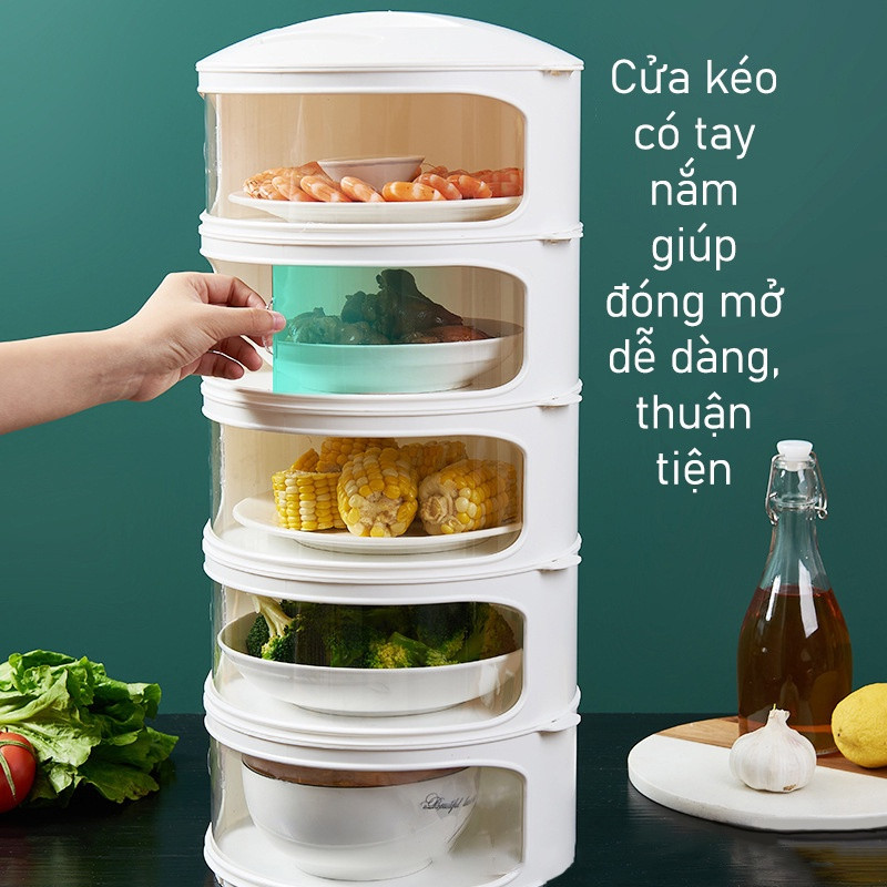 LỒNG BÀN 5 TẦNG GIỮ NHIỆT CHỐNG BỤI
