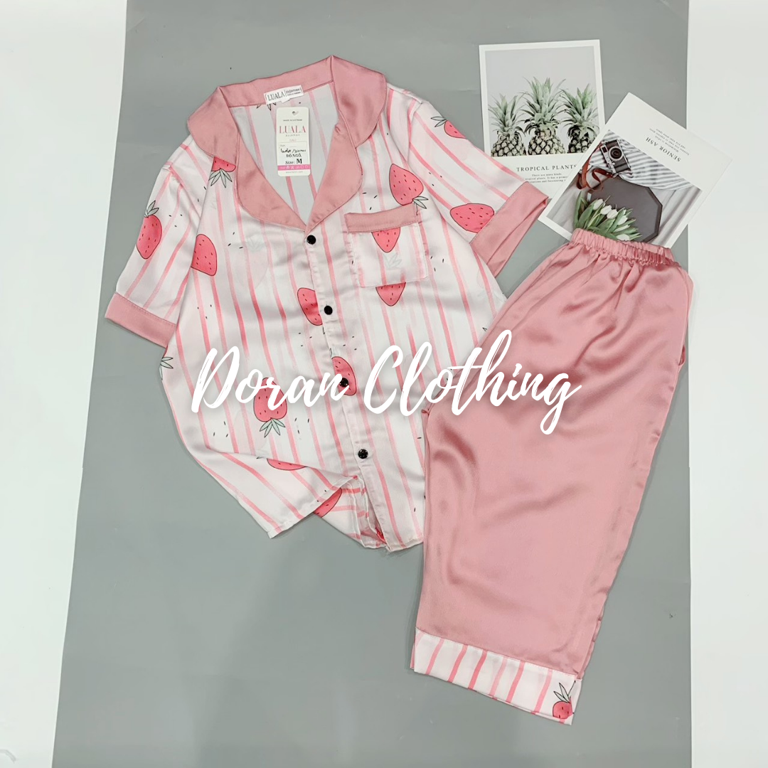 [XẢ KHO] Pijama Đồ Bộ Mặc Nhà Lụa Satin Lửng Mẫu Mới 2021