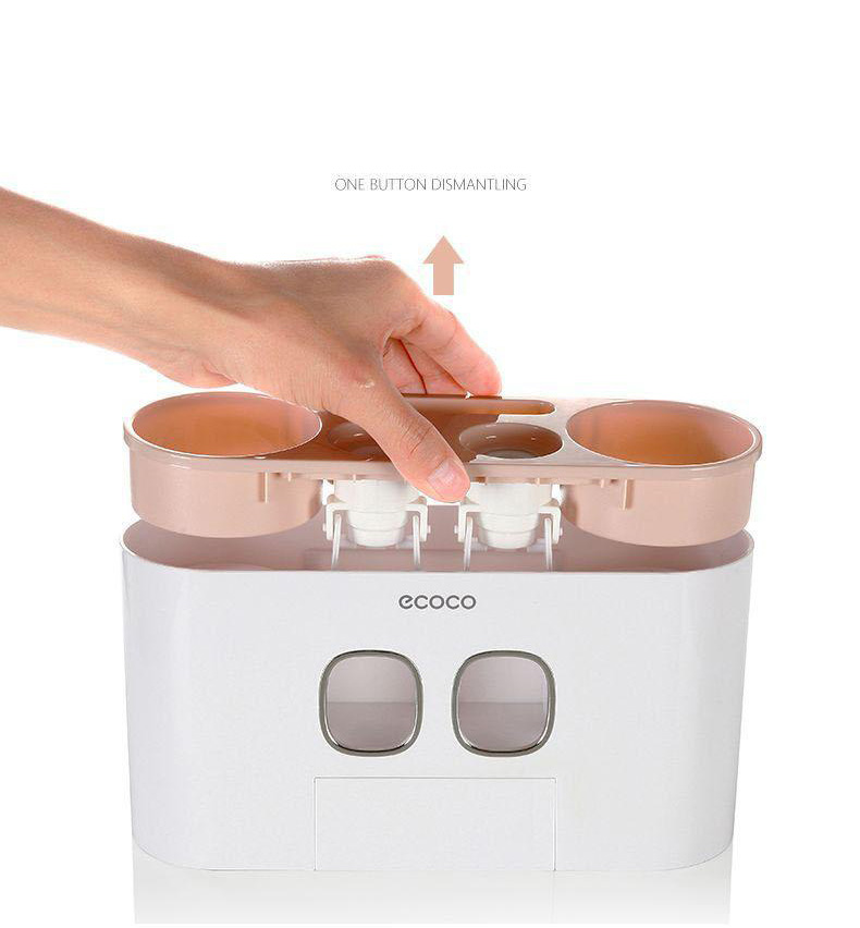 Bộ nhả kem đánh răng cao cấp ECOCO + tặng kèm 04 cốc (03 màu lựa chọn)
