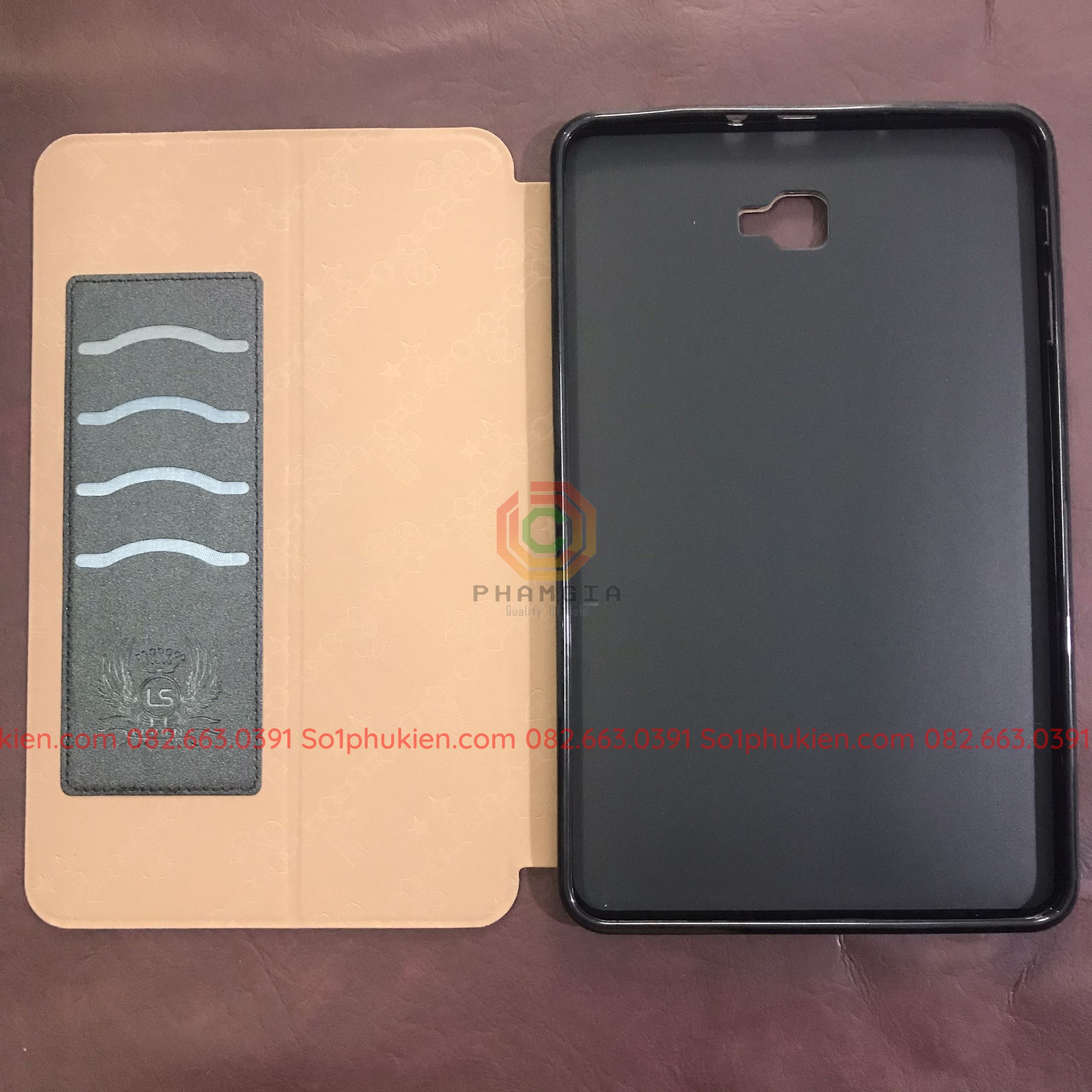 Bao da tab Samsung galaxy Tab A6 (2016) 10.1 ( Tab T580 T585) và A6 2016 10.1 inch có Spen (SM-p585y P585 P580) hiệu Lishen, bền, chống xem phim