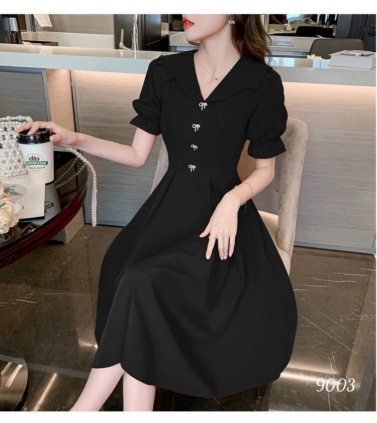 Đầm suông tiểu thư dự tiệc đính nơ siêu dễ thương