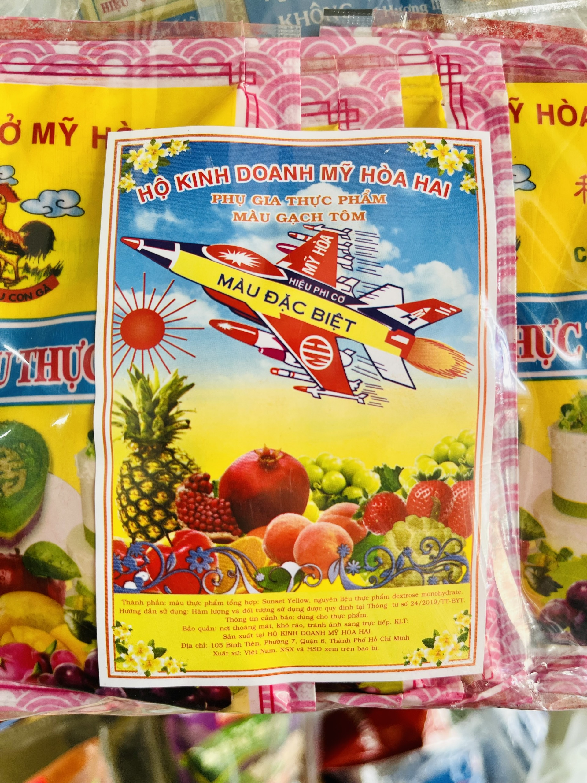 Lốc Màu thực phẩm - màu đỏ hiệu Con Gà (10 gói x 50g)
