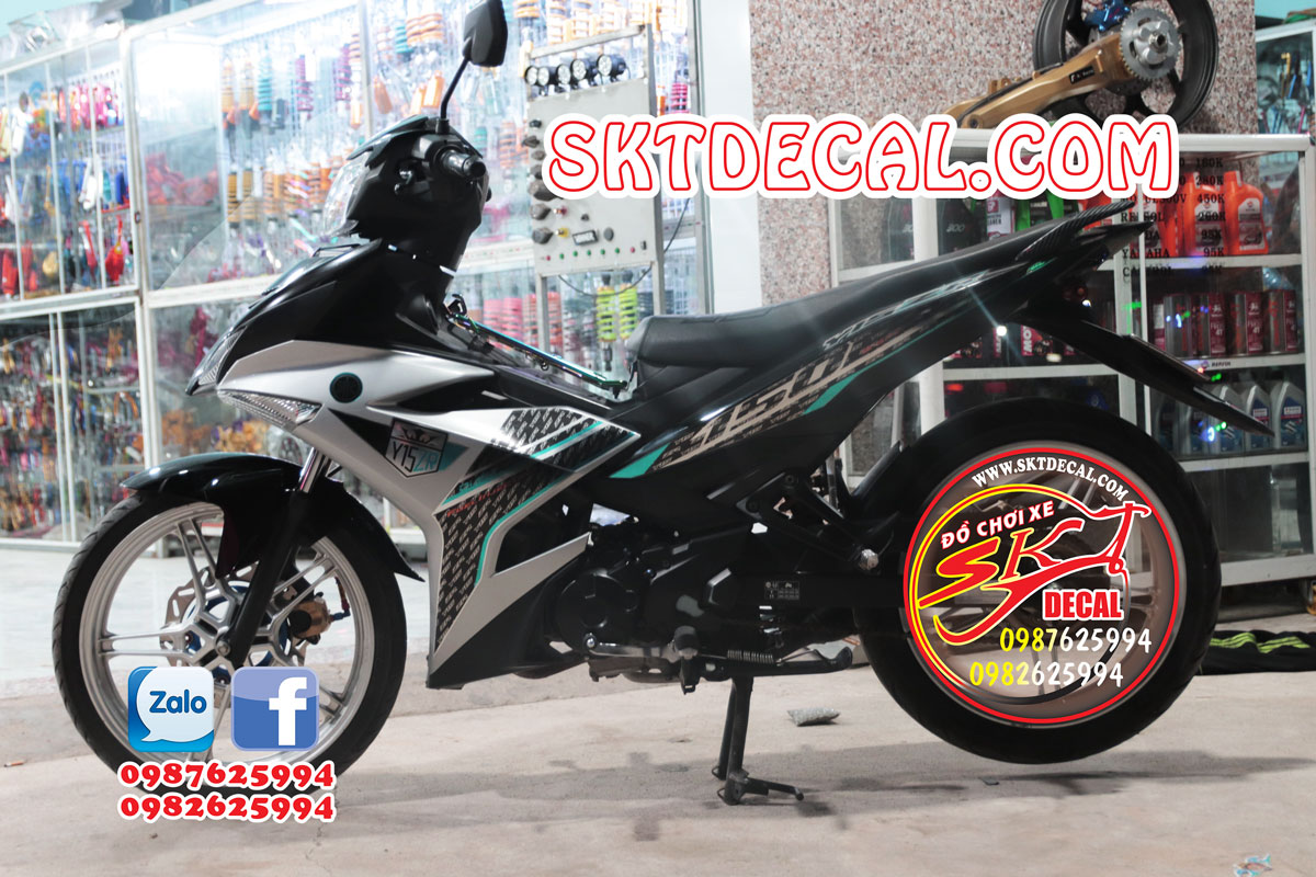 tem rời exciter 150 đen bạc y15zr candy cao cấp