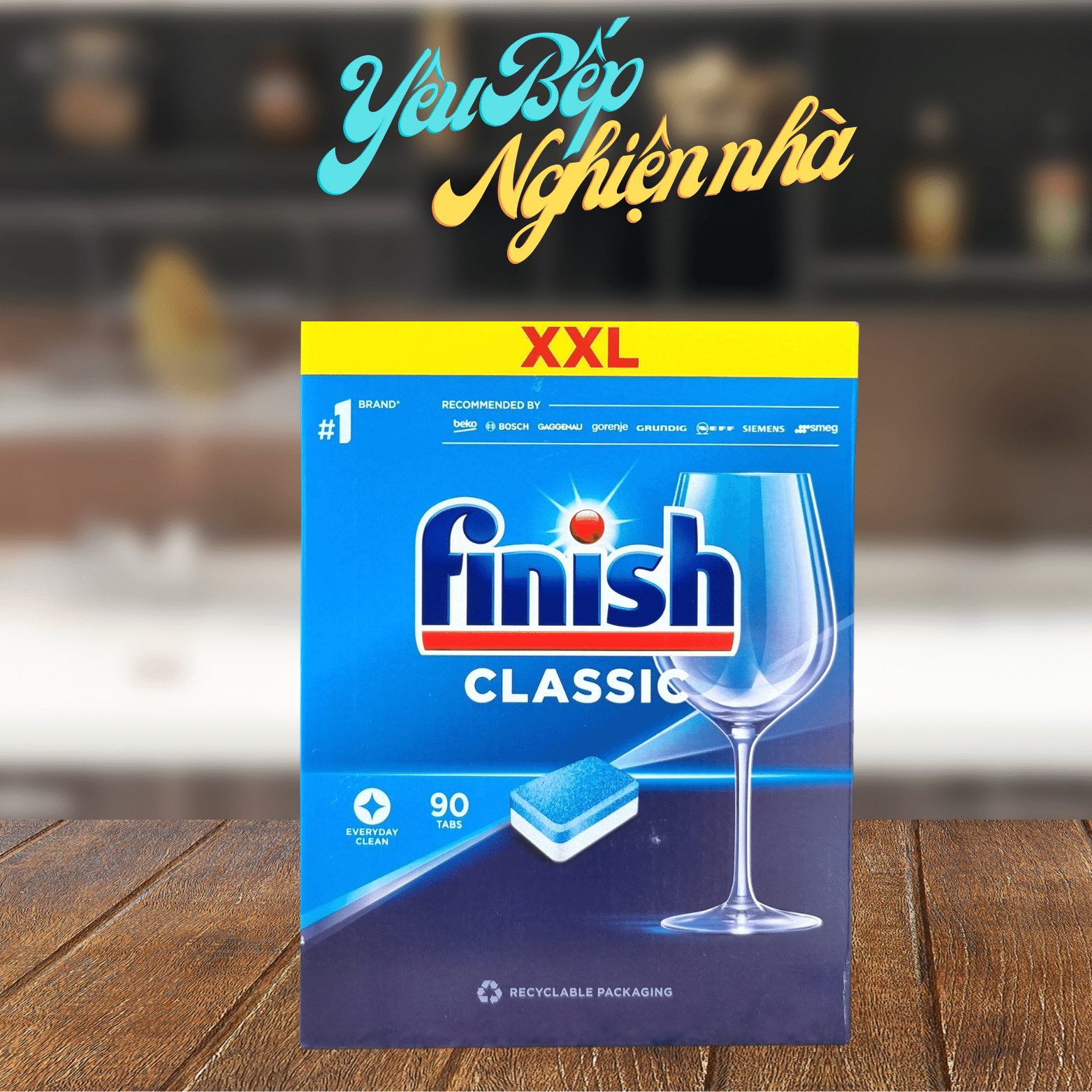 Hộp 90 Viên Rửa Chén Finish Classic Hương Chanh Yêu Bếp Nghiện Nhà VNM
