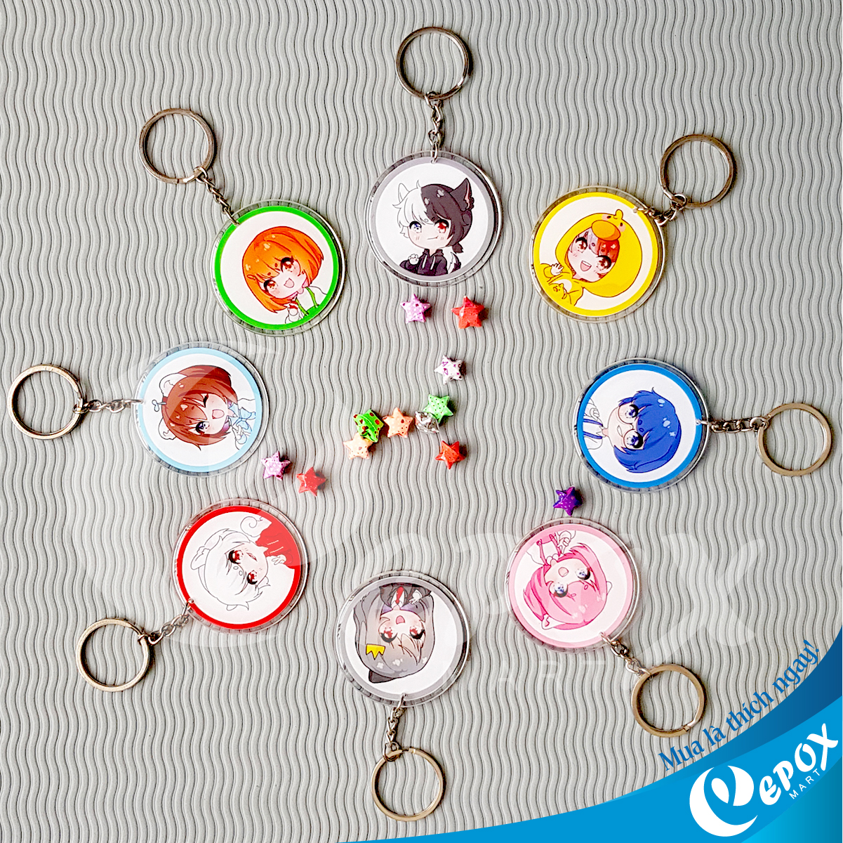 Combo 8 móc khóa Hero Team đổ keo 5,5cm