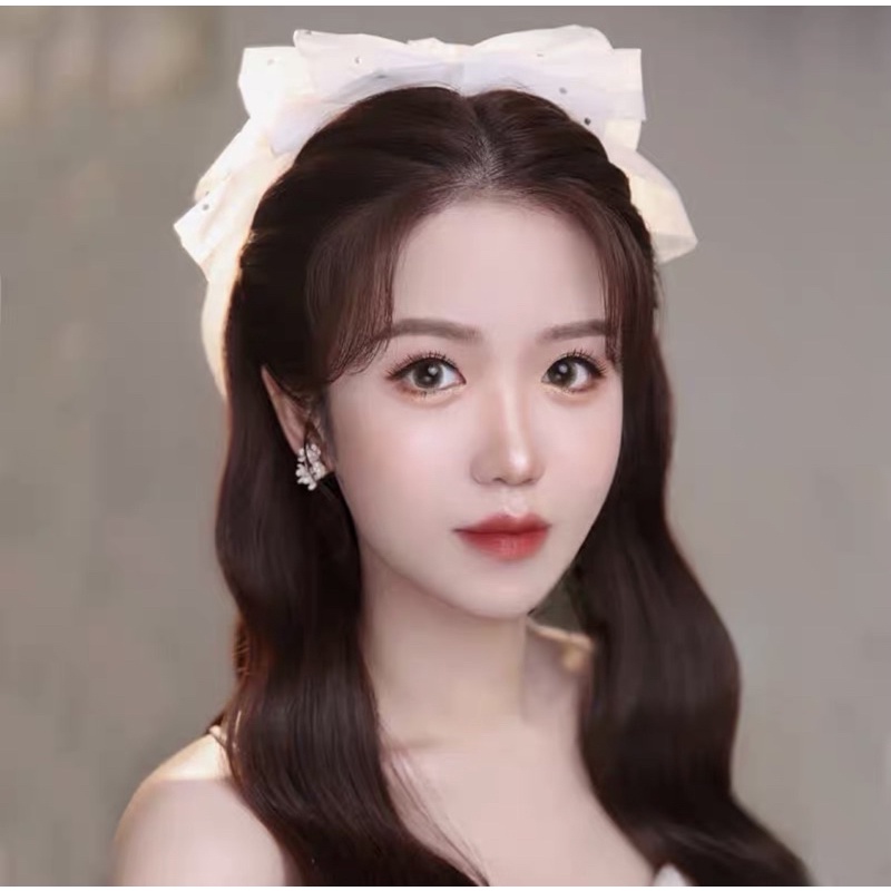 Lúp voan kẹp tóc cô dâu nơ nhẹ nhàng