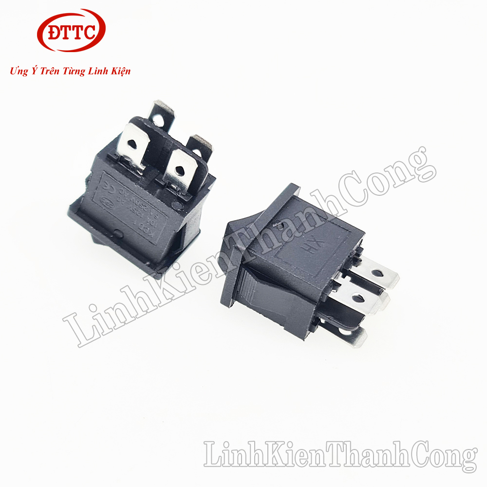 Công Tắc KCD1-104 4 Chân Màu Đen