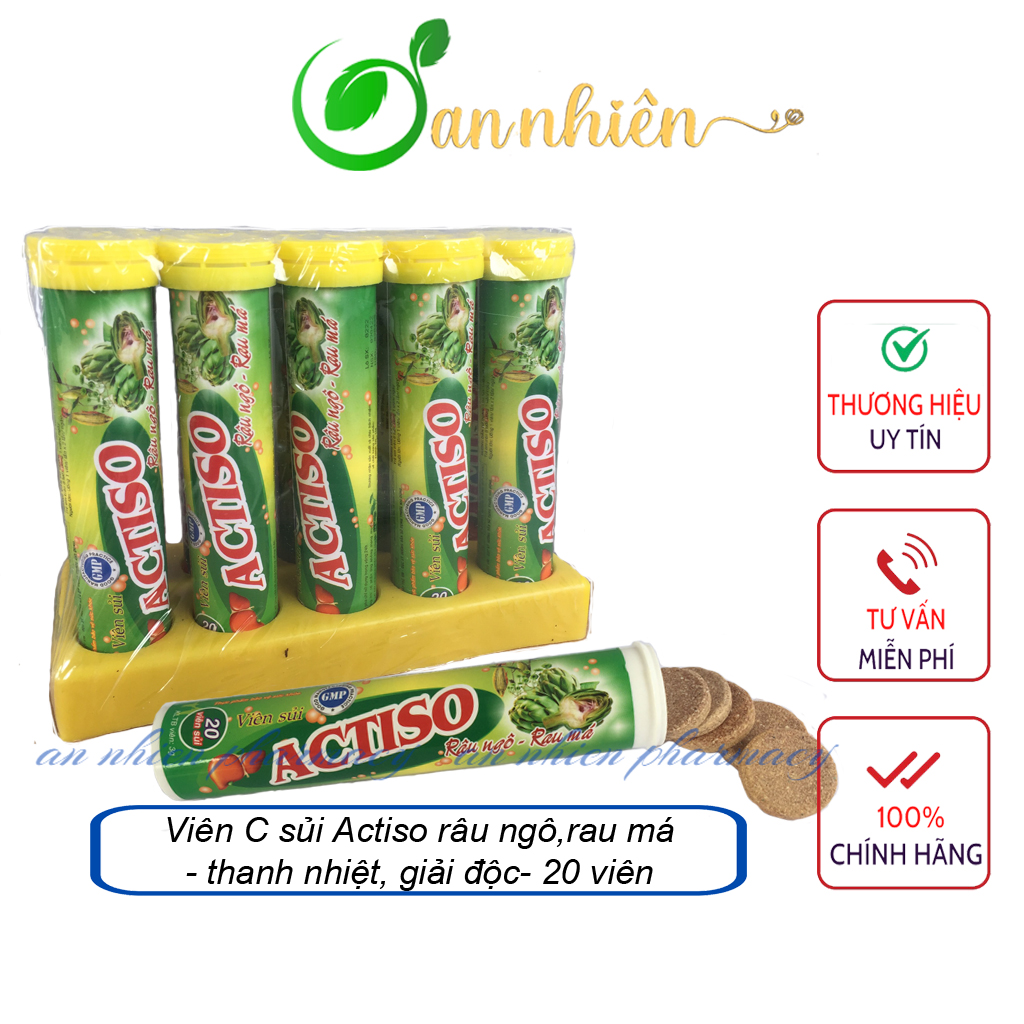 Viên C sủi Actiso râu ngô,rau má - thanh nhiệt, giải độc