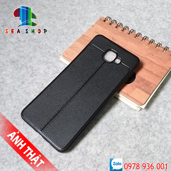 [TẶNG KÍNH CƯỜNG LỰC] Ốp lưng Samsung Galaxy A9 Pro silicon vân da loại A - Ốp đen trơn