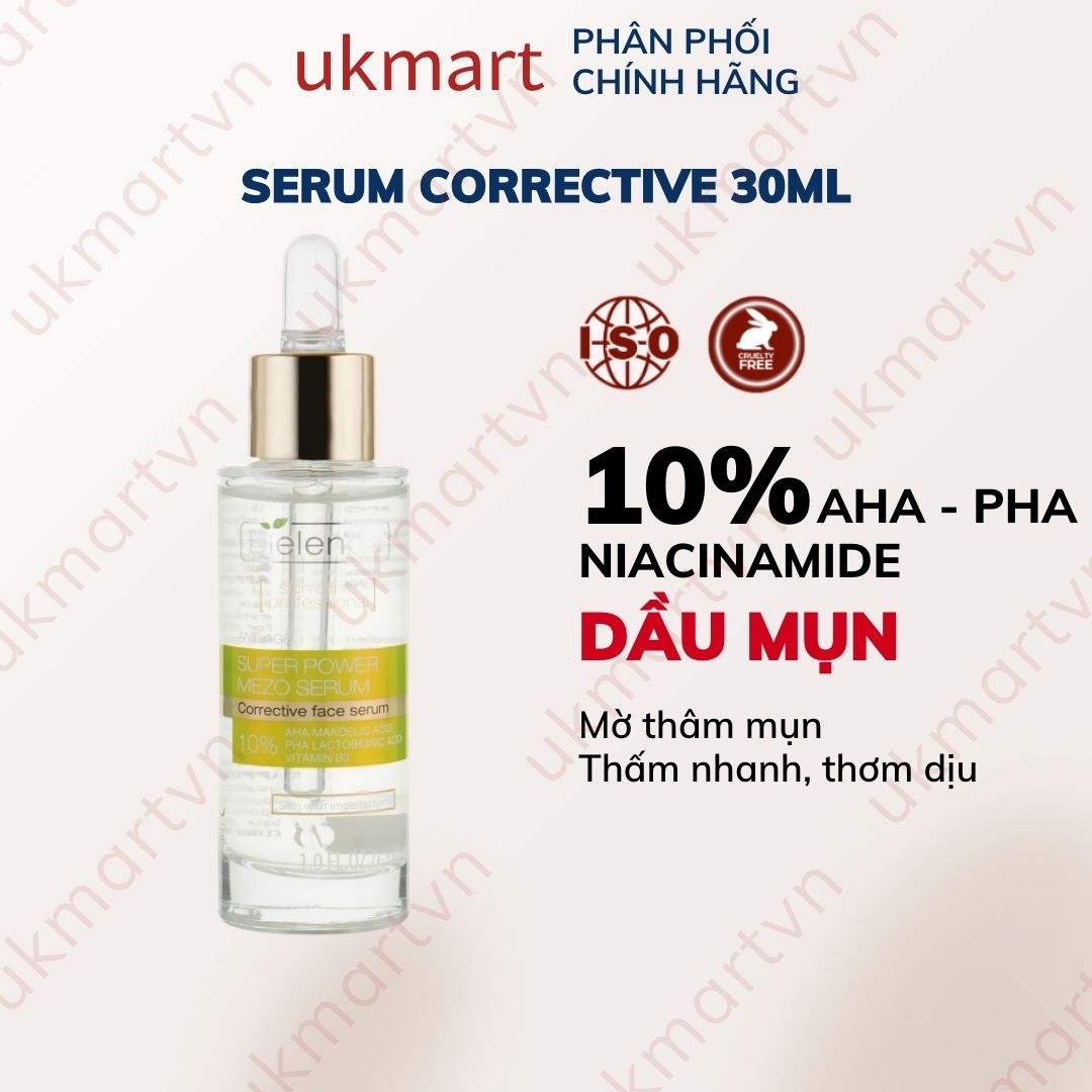 Serum Bielenda Super Power Mezo Skin Clinic Moisturizing Cấp Nước Dưỡng Ẩm Giảm Mụn Căng Bóng Mờ Thâm