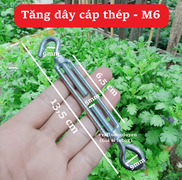 Tăng đơ dây cáp thép mạ M6 - [Ø 6mm]