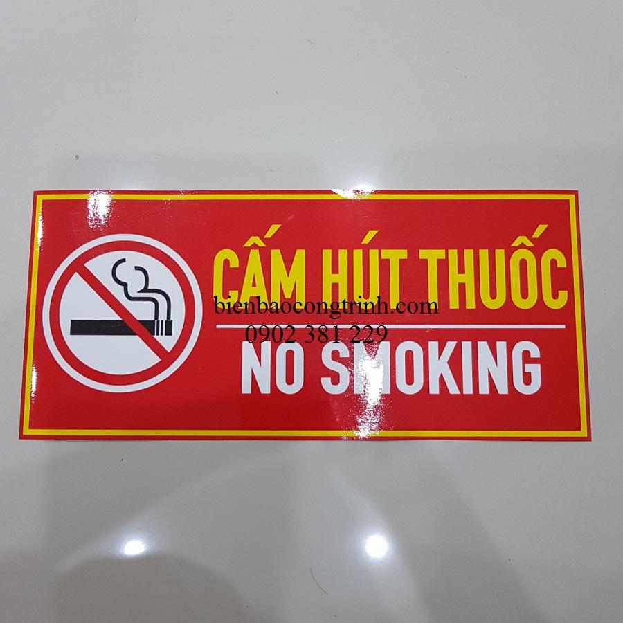 Poster decal No Smoking dán keo sẵn 15 x 40cm (10 tấm)