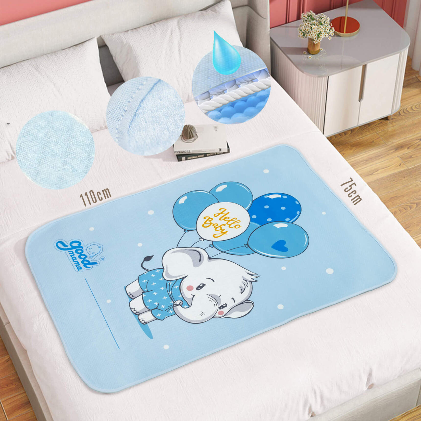 Tấm lót chống thấm Goodmama Size 75x110