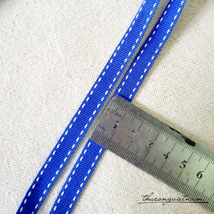 Dây ruy băng gân viền chỉ tbản 1cm