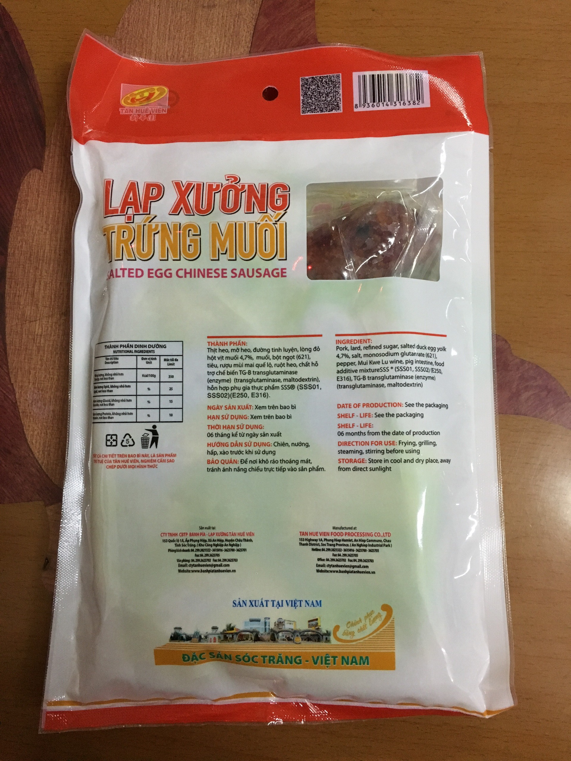 [HCM]Lạp Xưởng Trứng Muối 500g