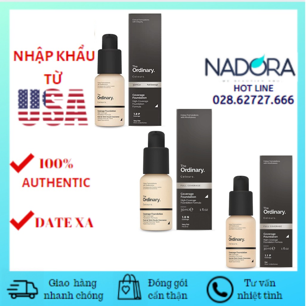 [HCM][Các Màu] Kem Nền The Ordinary Coverage Foundation (30ml)