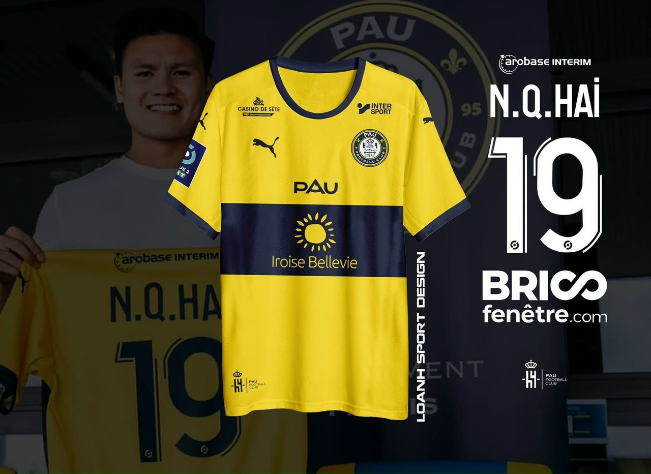 Siêu hot pau 2022 _ bộ quần áo bóng đá clb pau league 2 mùa 2022 - ng quang hải - thun lạnh cao cấp họa tiết đẹp