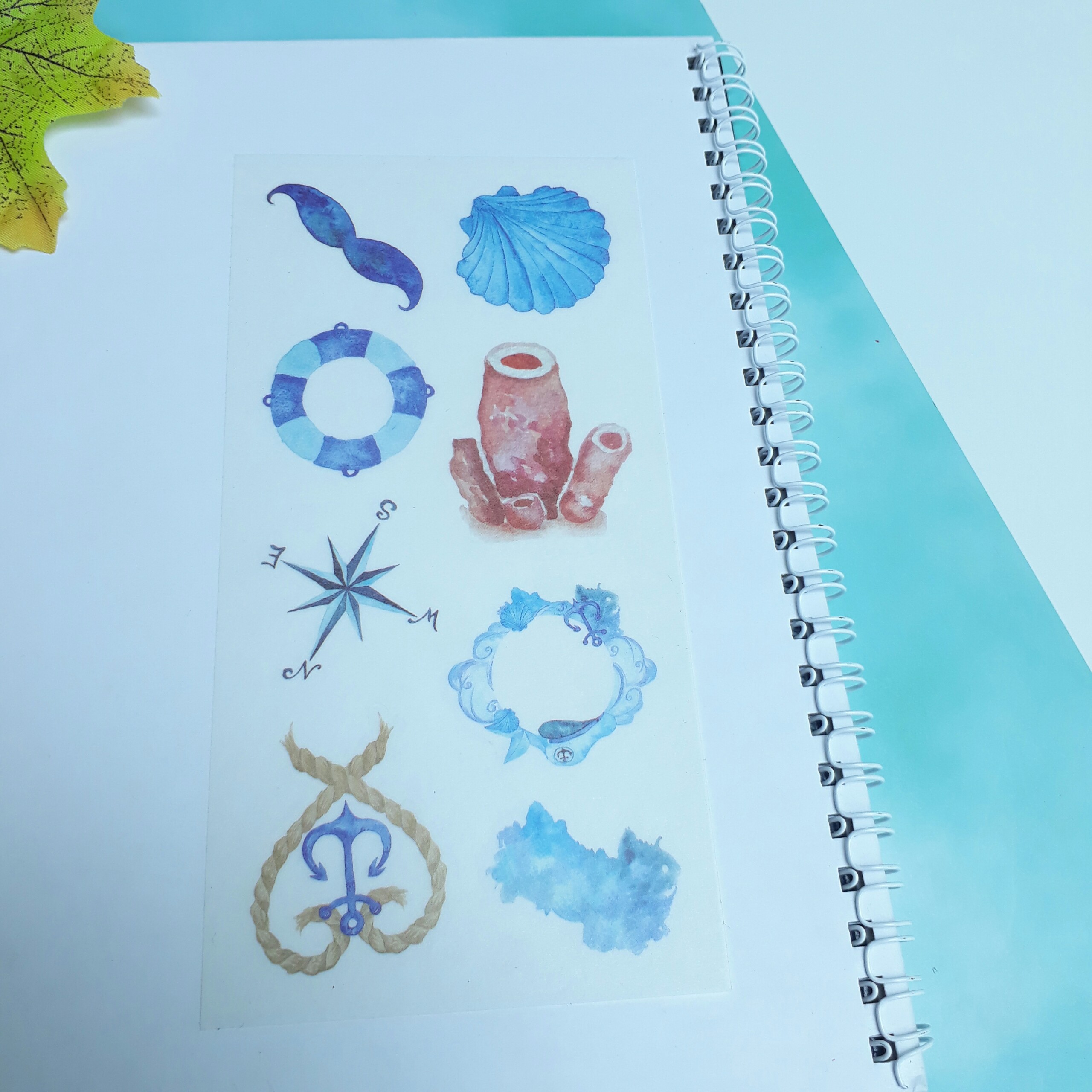 [HCM]Bộ 6 Tấm Sticker Sinh Vật Biển