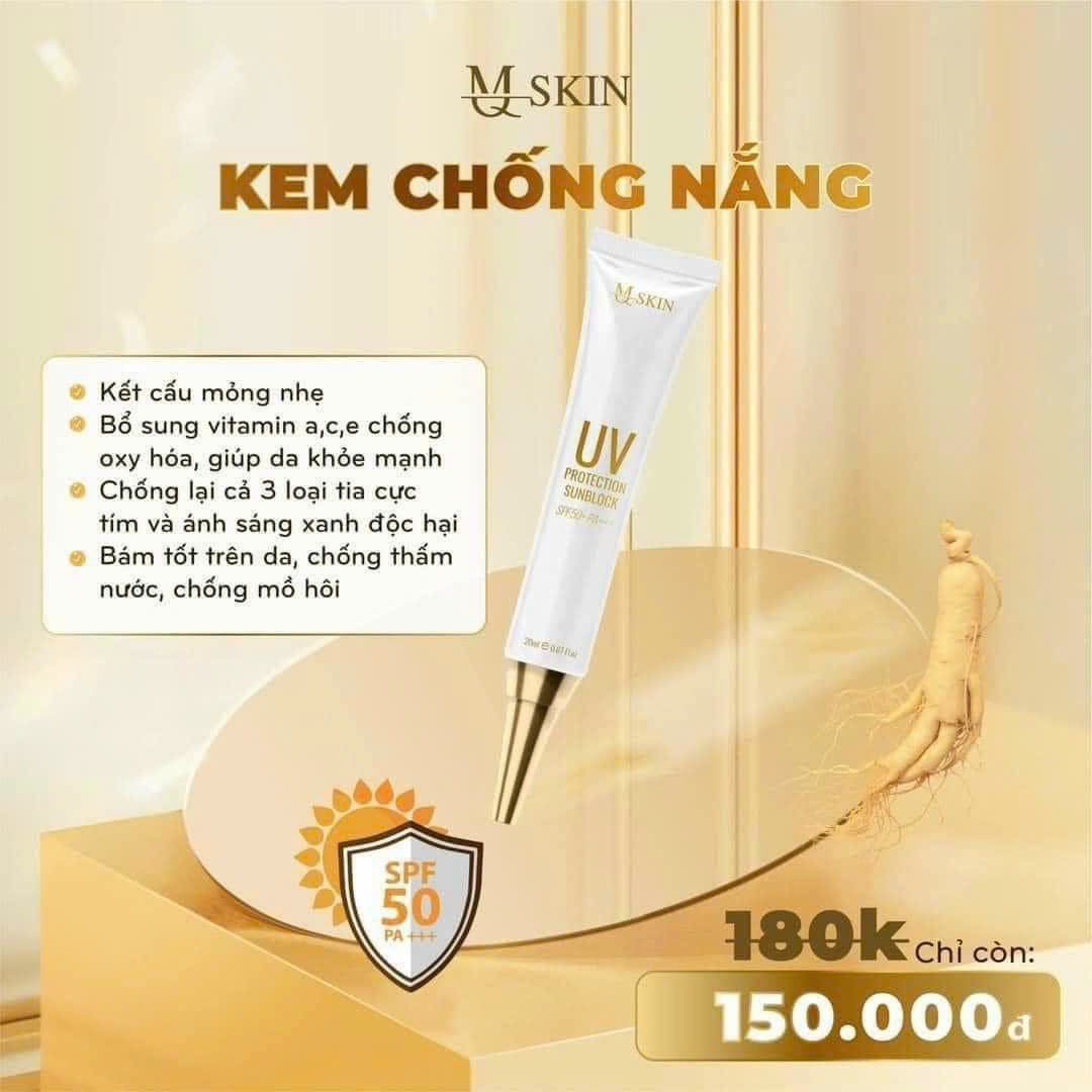 Combo kem face sâm vàng MQ Skin chính hãng