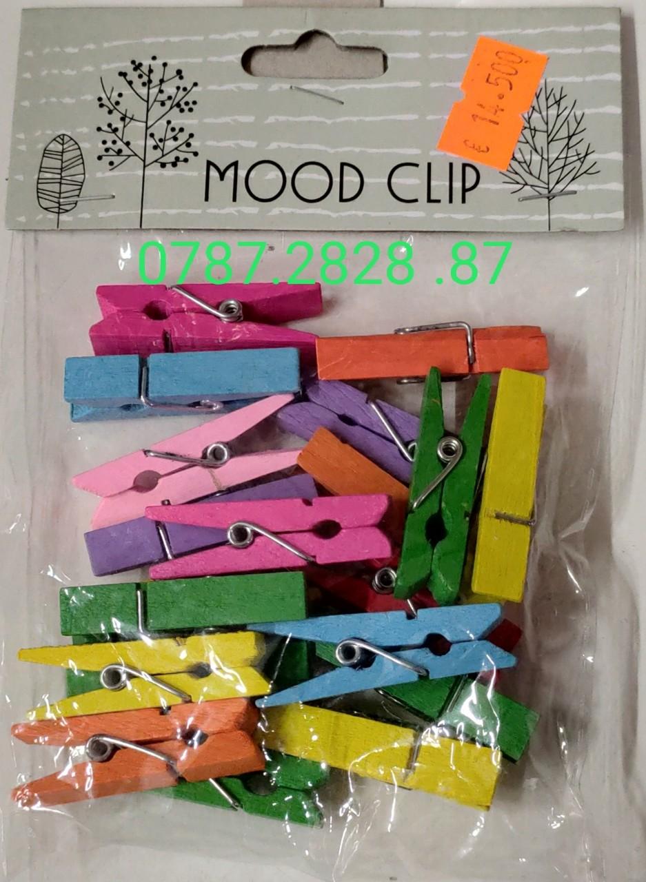 Set 20 cái kẹp gỗ nhiều màu (01 túi)