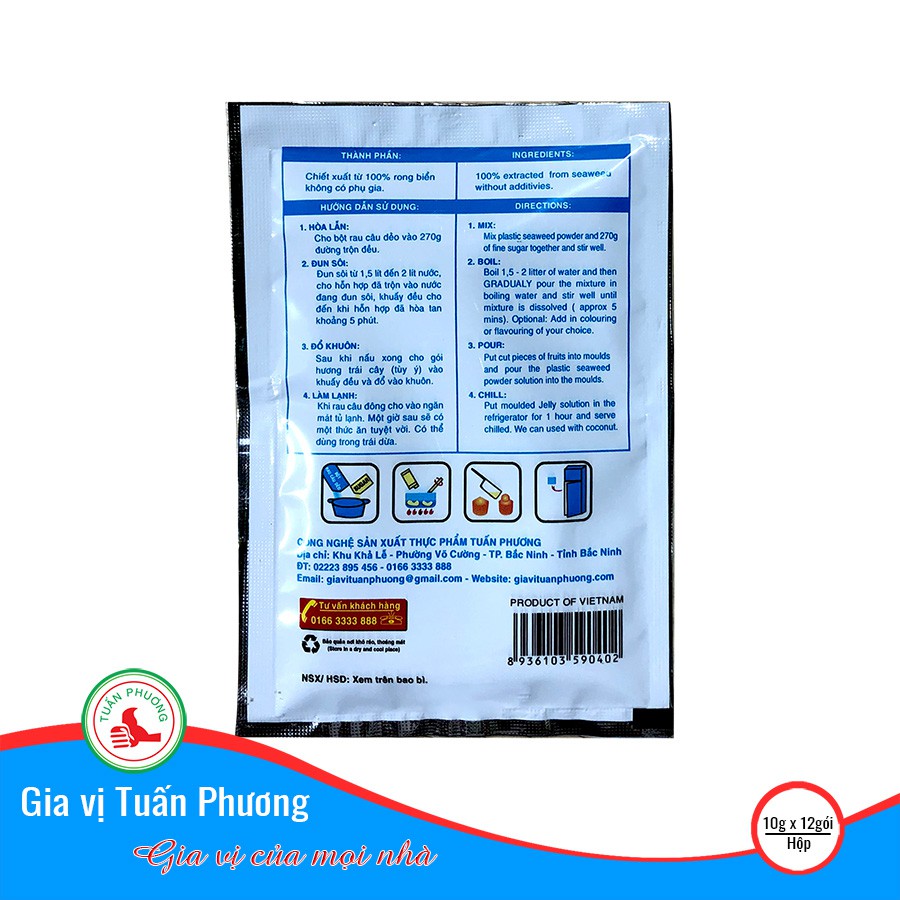 10 gói bột rau câu dẻo làm thạch
