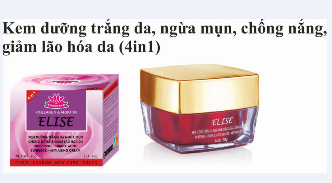 KEM ELISE DƯỠNG TRẮNG DA, NGỪA MỤN, CHỐNG NẮNG, GIẢM LÃO HÓA 20G