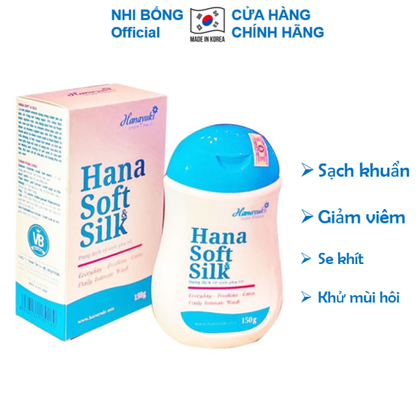 Dung Dịch Vệ Sinh Phụ Nữ Làm Hồng Vùng Kín Sạch Khử Mùi Giảm Viêm Ngứa HANA SOFT 150g luôn hồng hào, mịn màng, trẻ hóa làn da, se khít vùng kín DDVS01