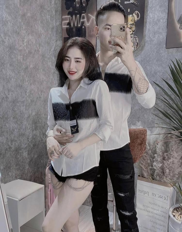 Áo sơ mi cặp chất liệu Đũi mềm mịn co giãn 4 chiều