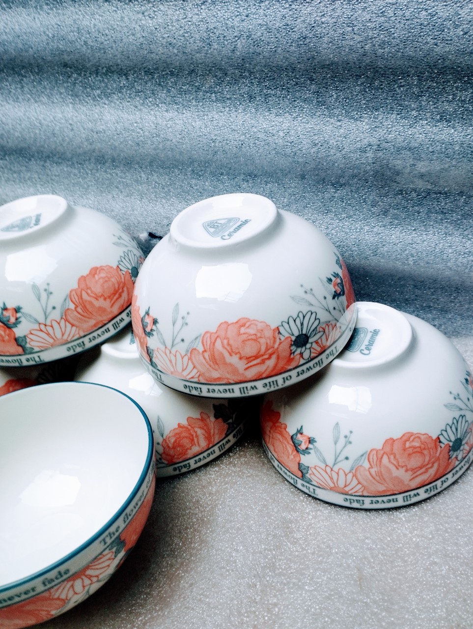 combo 10 chén, 5 chén sứ hoa cúc 11cm GL48 , chén cơm trắng 11cm, chén chấm trắng 8.5cm