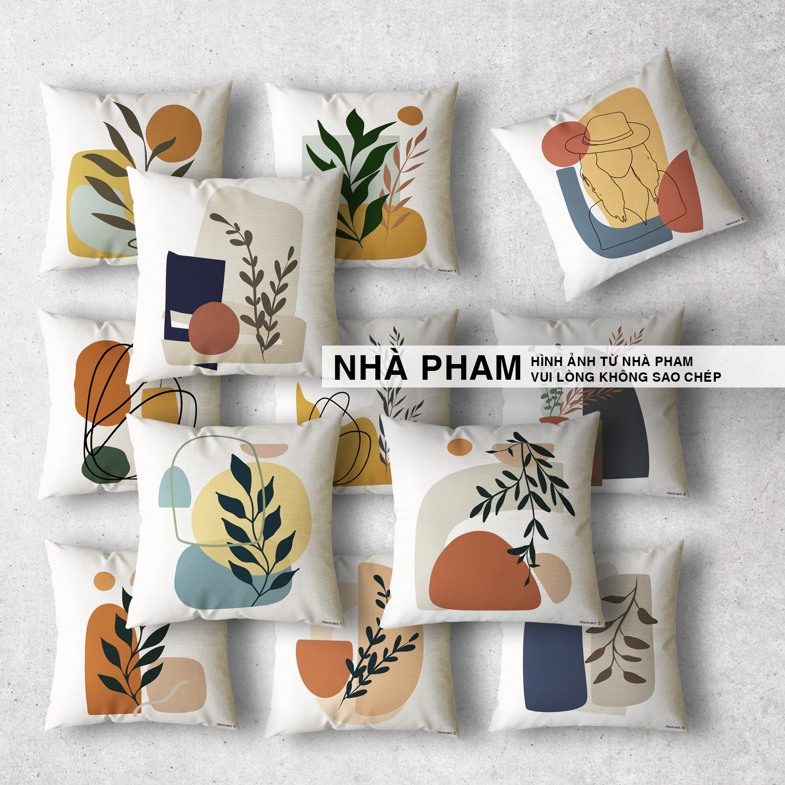 Vỏ Gối Trang Trí Sofa ABSTRACT (No1-No40) (45x45cm)