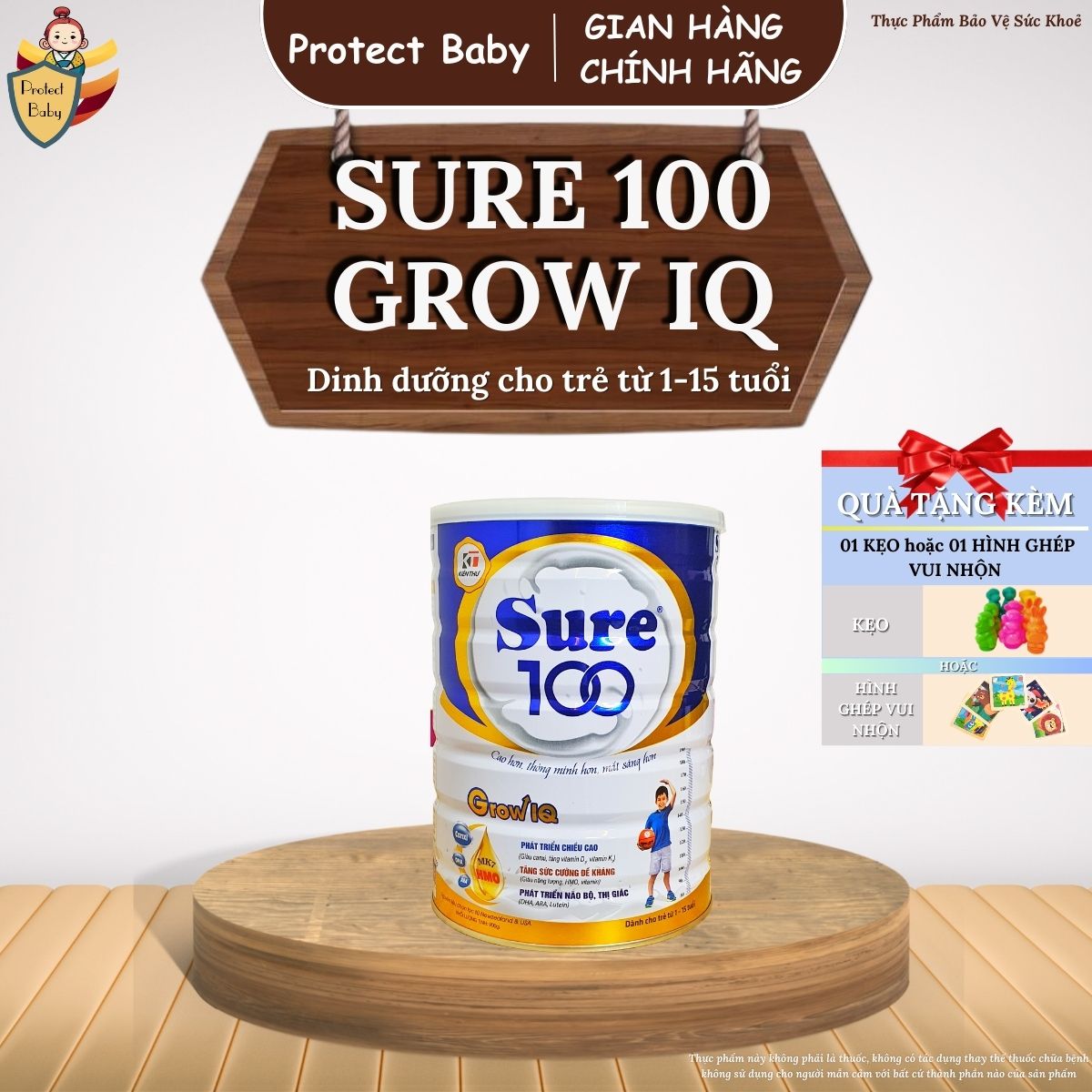 Sữa sure 100 grow iq plus 900g