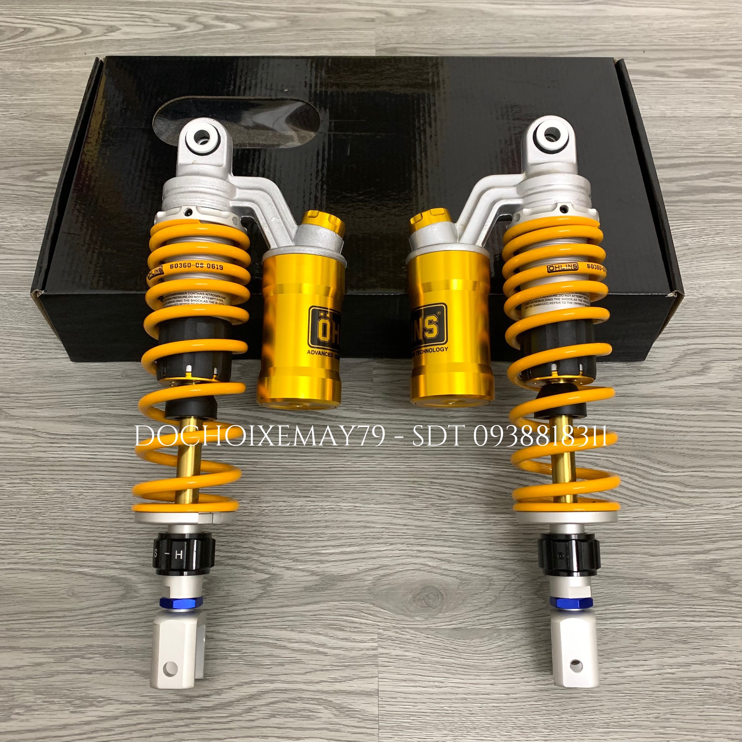 Phuộc sau ohlins bình dầu gắn cho ab , air blade , pcx , nvx , sh ý