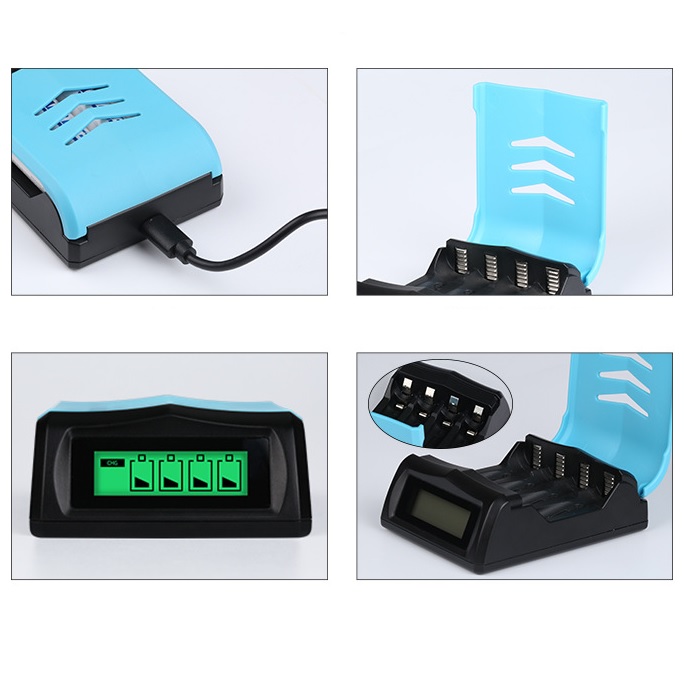 Bộ sạc pin AA AAA 2A và 3A Quick Charge sạc nhanh