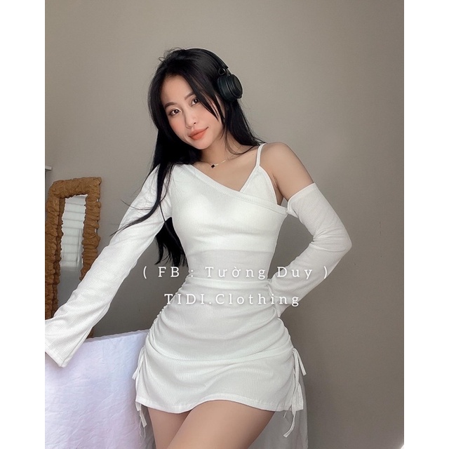 Set Đầm Kiểu Rút Dây Kèm Bra Trong Nữ Tính D97