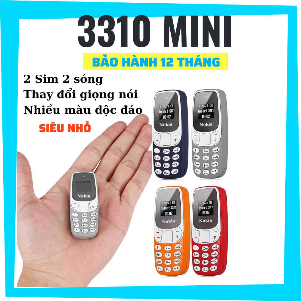 Điện thoại mini siêu nhỏ 3310 mini2 sim thay đổi giọng nói