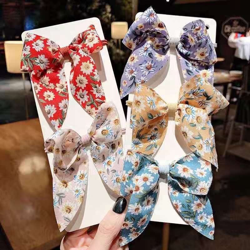 Set 5 Dây Cột Tóc Đính Nơ Phong Cách Hàn Quốc Nữ - Dây Thun Buộc Tóc Nữ