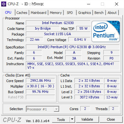 CPU chip máy tính intel G2030