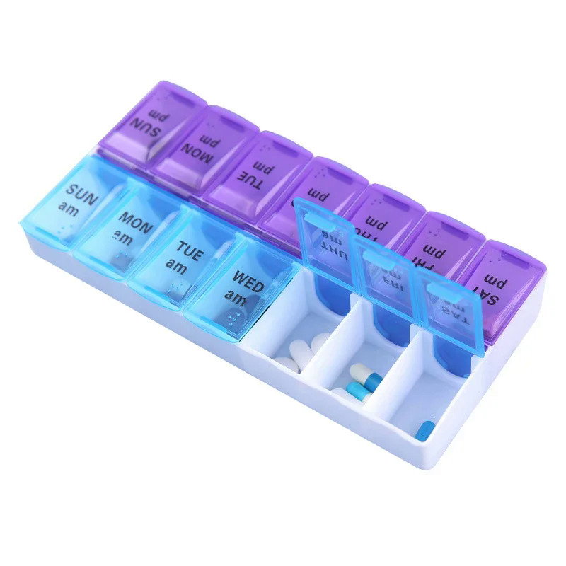 714Grids 7 Days Weekly Pill Case Medicine Tablet Dispenser Organizer Pill  Splitters Pill Storage Organizer Container