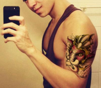 Tattoo stickers male female mammoth size 15x21 cm, 100% as tattoo real