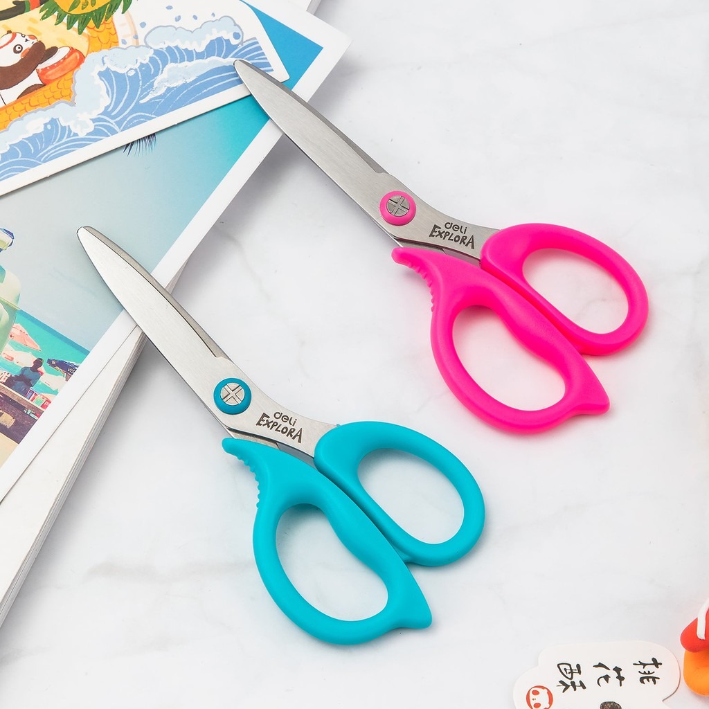 (1 Cây) Kéo học sinh Deli 135mm - Explora - E77755